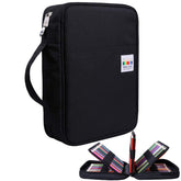 OVAKIA Large Pencil Case Waterproof Drawing Pen Holder Bag Hold 220 Colored Pencil or 200Gel Pen with Zipper Closure Slot Nylon Pen Organizer for Student or Artist
